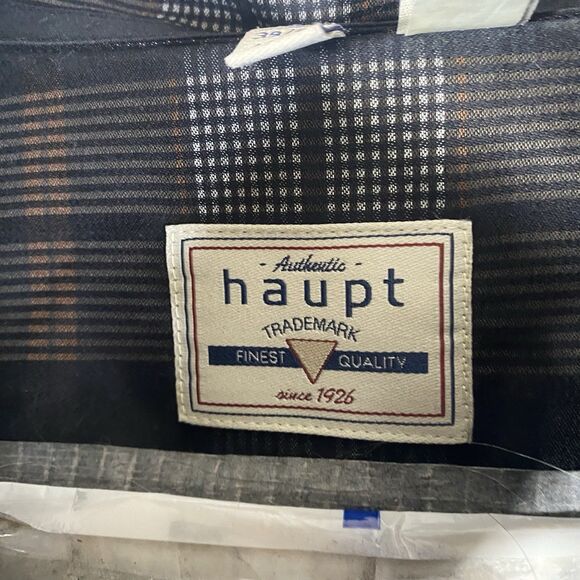 Haupt Men's Plaid Button Front Shirt Size Medium 39/40  15.5 - Picture 6 of 13